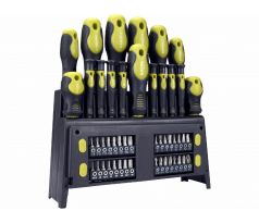 Skrutkovače magnetické s plastovým stojanom, 49-dielna sada, CrV, EXTOL CRAFT