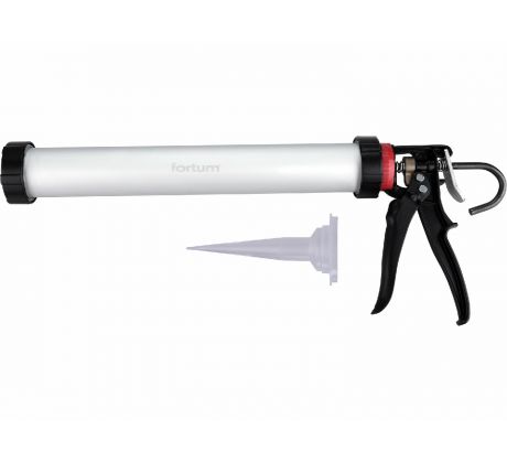 Pištoľ na tmel zatvorená hliníková, 380mm, max. objem kartuše 600ml, FORTUM