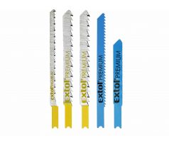 Listy do priamočiarej píly, 5-dielna sada, 5 typov, univerzálne upínanie, Bi-metal, HSS, HCS, EXTOL