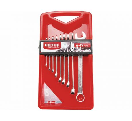 Kľúče očko-vidlicové, 9-dielna, CrV, EXTOL PREMIUM