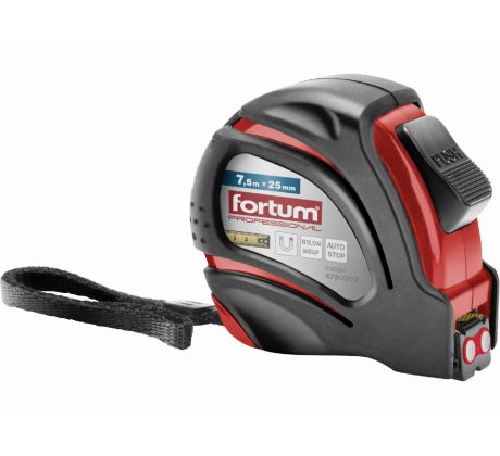 Meter zvinovací, 7,5m, šírka pásu 25mm, FORTUM