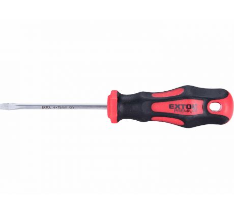Skrutkovač plochý, magnetický, 4 x 75mm, CrV, EXTOL PREMIUM