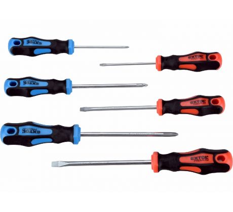 Skrutkovače magnetické, 6-dielna sada, CrV, EXTOL PREMIUM