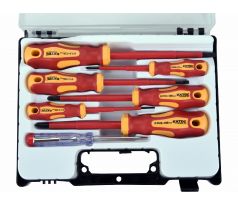 Skrutkovače elektrikárske 1000V, VDE, 7-dielna sada, CrV, EXTOL PREMIUM