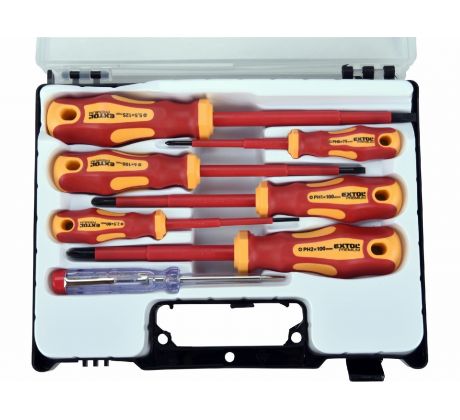 Skrutkovače elektrikárske 1000V, VDE, 7-dielna sada, CrV, EXTOL PREMIUM