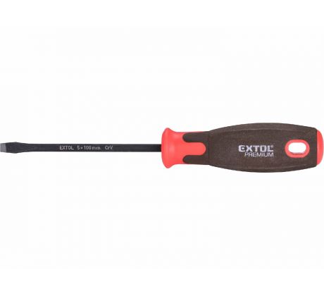 Skrutkovač plochý, magnetický, 5 x 100mm, CrV, EXTOL PREMIUM