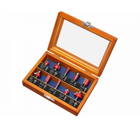 Profilové frézy HSS s SK plátkami, 10-dielna sada, EXTOL PREMIUM