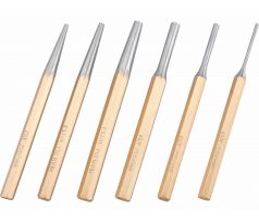 Priebojníky a vyrážače závlačiek, 6-dielna sada, plechové puzdro, EXTOL PREMIUM