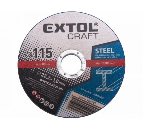 Kotúč rezný na kov 5ks, 115x1,0mm, EXTOL CRAFT