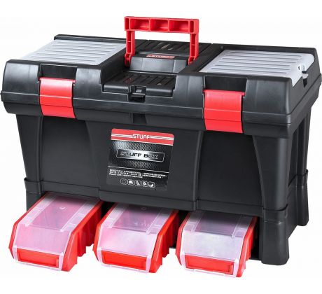 Kufor na náradie plastový so zásobníkmi, 525x256x325mm