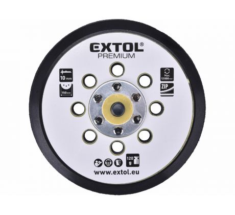 Unášač brúsneho papiera, 150mm, suchý zips, EXTOL PREMIUM