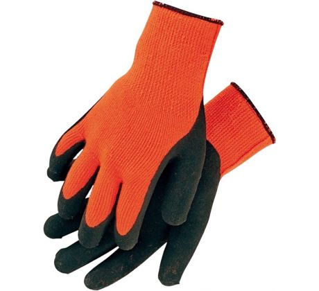 Rukavice nylon / latex, zimné, veľ.9"