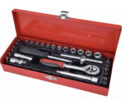 Sada nástrčných a zástrčných kľúčov, 1/4", 30ks, CrV, EXTOL PREMIUM