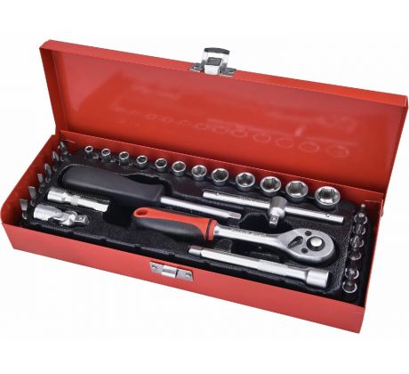 Sada nástrčných a zástrčných kľúčov, 1/4", 30ks, CrV, EXTOL PREMIUM