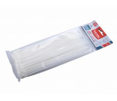 Pásky sťahovacie biele, 3,6x200mm, 100ks, Ø50mm, 18kg, nylon PA66, EXTOL PREMIUM