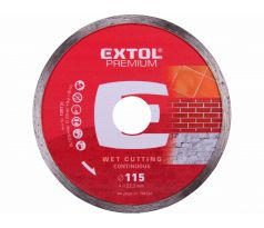 Kotúč rezný diamantový plný, 115mm, EXTOL PREMIUM