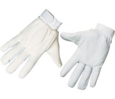 Rukavice koža/látka, 8", jemná hovädzia štiepenka, manžeta na suchý zips