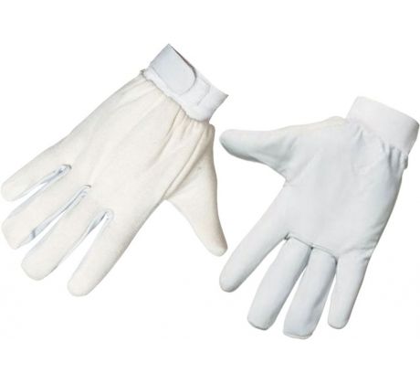 Rukavice koža/látka, 8", jemná hovädzia štiepenka, manžeta na suchý zips