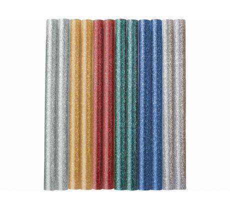 Tyčinky tavné farebné ligotavé 12ks, Ø7,2mm, dĺžka 100mm, EXTOL CRAFT