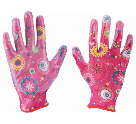 Rukavice nylon, máčané v nitrile, 7", EXTOL LADY