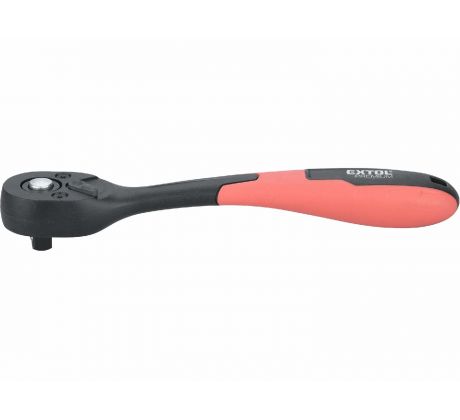 Račňa vyhnutá poplastovaná, 72 zubov, 1/4”, Crv, EXTOL PREMIUM