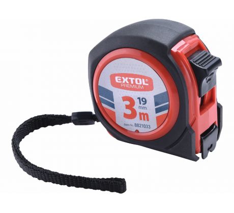 Meter zvinovací, 3m, šírka pásu 19mm, EXTOL PREMIUM