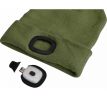 Čiapka zelená s čelovým svetlom, LED 4x45lm, 300mAh Li-ion, EXTOL LIGHT