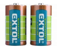 Batéria alkalická 2ks, 1,5V, typ C, EXTOL ENERGY