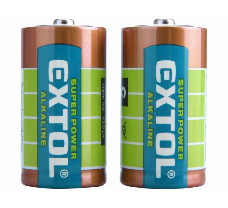Batéria alkalická 2ks, 1,5V, typ C, EXTOL ENERGY