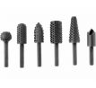Rašple rotačné na drevo, 6-dielna sada, stopka Ø6mm, EXTOL PREMIUM