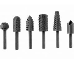 Rašple rotačné na drevo, 6-dielna sada, stopka Ø6mm, EXTOL PREMIUM