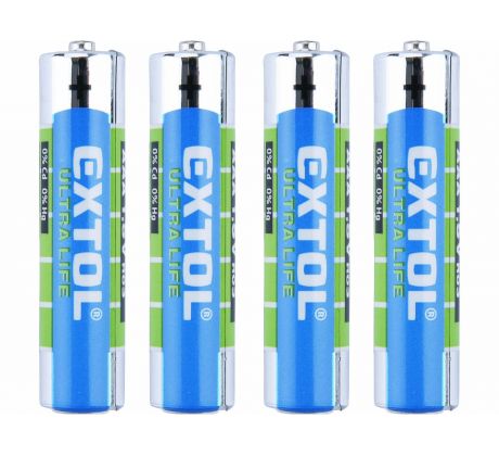 Batéria zink-chloridová 4ks, 1,5V, typ AAA, EXTOL ENERGY