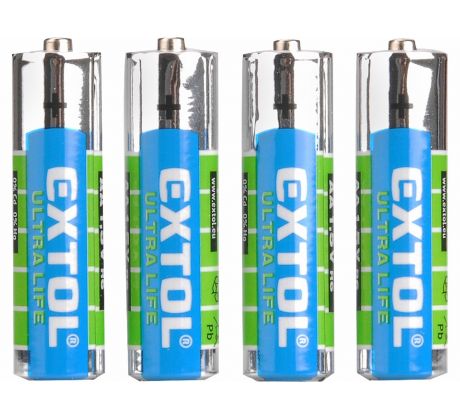 Batéria zink-chloridová 4ks, 1,5V, typ AA, EXTOL ENERGY