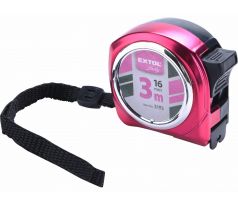Meter zvinovací ružový, 3m/16mm, 1xbrzda, EXTOL LADY
