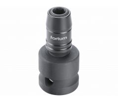 Adaptér rázový na bit, 1/2" 4-hran na 1/4" 6-hran so zámkom, CrMoV, FORTUM