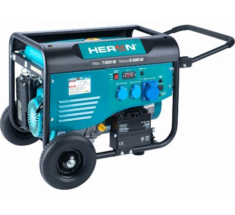 Elektrocentrála rámová benzínová 1F, 7,0kW/230V, elektrický štart, HERON
