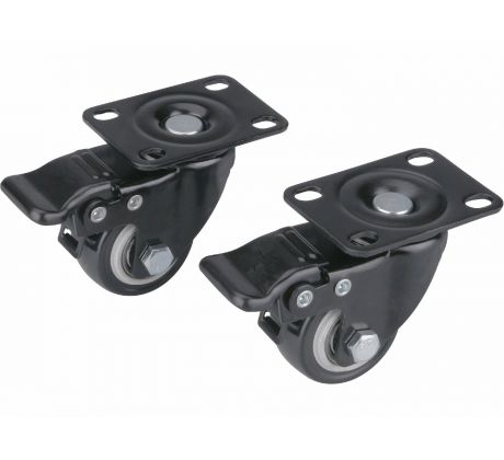 Kolieska otočné s brzdou 2ks, Ø40mm, max. 30kg/1ks, EXTOL PREMIUM