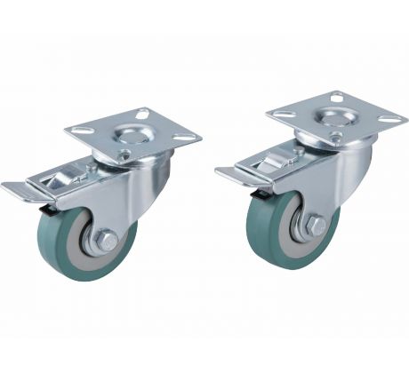 Kolieska otočné s brzdou 2ks, Ø50mm, max. 27kg/1ks, EXTOL PREMIUM