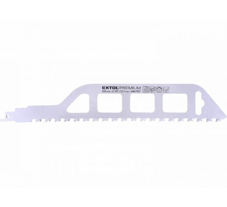 List pílový do chvostovej píly, 305x50x1,5mm, 20 zubov, SK plátky, SK plátky, EXTOL PREMIUM