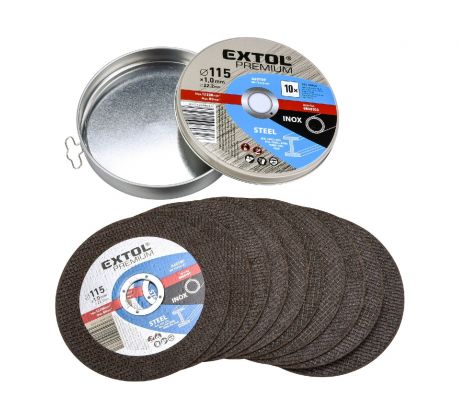 Kotúč rezný na oceľ a antikoro 10ks, 115x1,0mm, EXTOL PREMIUM