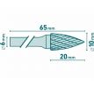Fréza karbidová konvexná špicatá, Ø10mm, rezná dĺžka 20mm, stopka Ø6mm, EXTOL INDUSTRIAL