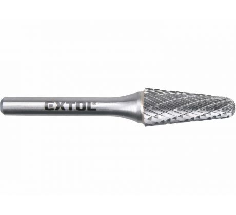 Fréza karbidová kónická, pologuľaté čelo, Ø12mm, rezná dĺžka 28mm, stopka Ø6mm, EXTOL INDUSTRIAL