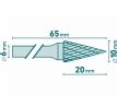 Fréza karbidová kónická špicatá, Ø10mm, rezná dĺžka 20mm, stopka Ø6mm, EXTOL INDUSTRIAL