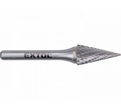 Fréza karbidová kónická špicatá, Ø12mm, rezná dĺžka 25mm, stopka Ø6mm, EXTOL INDUSTRIAL