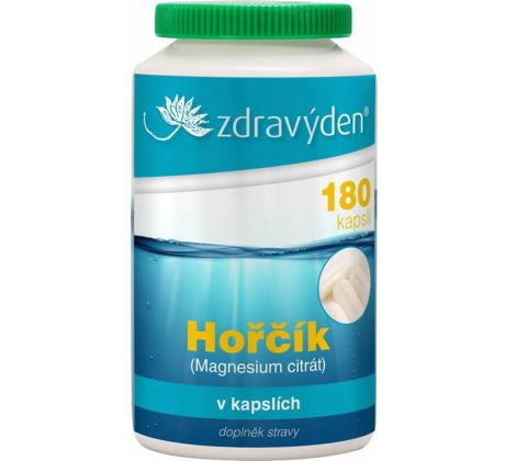 Horčík (Magnezium citrát), 180 kapsúl