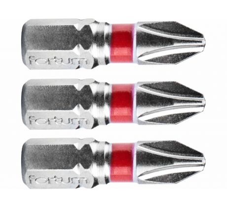 Bit krížový 3ks, PH 2x25mm, S2, FORTUM