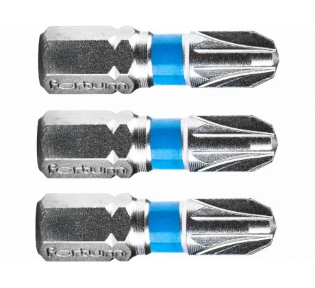 Bit krížový 3ks, PZ 3x25mm, S2, FORTUM