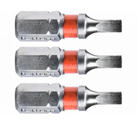 Bit plochý 3ks, 3x25mm, S2, FORTUM