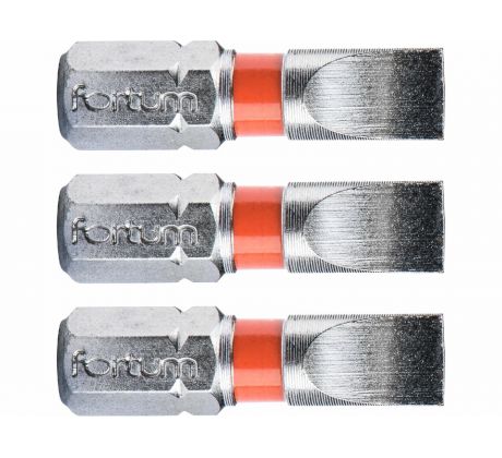 Bit plochý 3ks, 6x25mm, S2, FORTUM