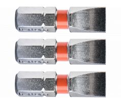 Bit plochý 3ks, 7x25mm, S2, FORTUM